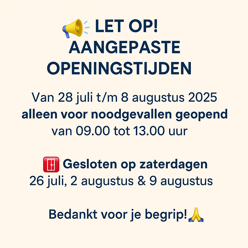 Vakantie openingstijden