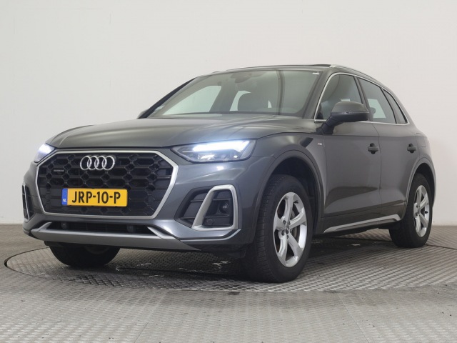 Audi Q5 - 50 TFSI e 300pk Stronic Facelift 2xSline Business + Tour.Pack + Pano ECC4 DIGI.DB+IF+NAVI LED 1/2ZW/GRIJS.SPORT.LEDER+ELEK. STOE