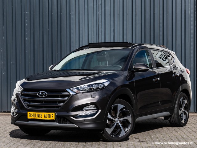 HYUNDAI TUCSON 1.6 T-GDI PREM. 4WD 170PK Automaat Navi Camera Panoramadak leer , Schillings Auto's, Cadier en keer