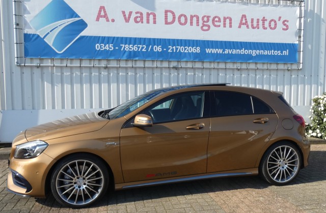 MERCEDES-BENZ A-KLASSE AMG 45 4MATIC,Navi,Pano,Led,Camera,Designo, A van Dongen auto's, Asperen